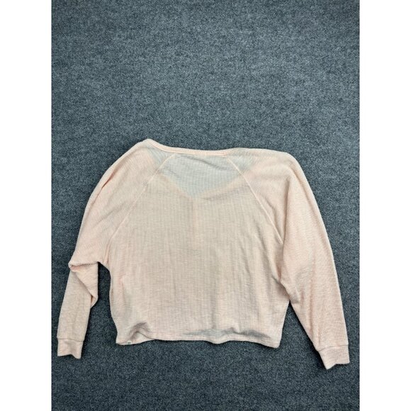 Billabong Shirt Womens Extra Small Pink Waffle Knit Henley Long Sleeve Thermal - Picture 6 of 6